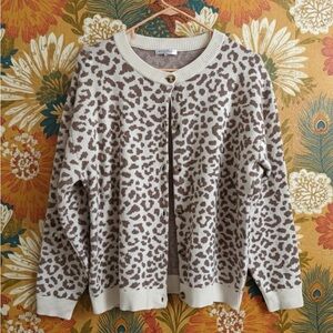 Leopard Print Cardigan Sweater